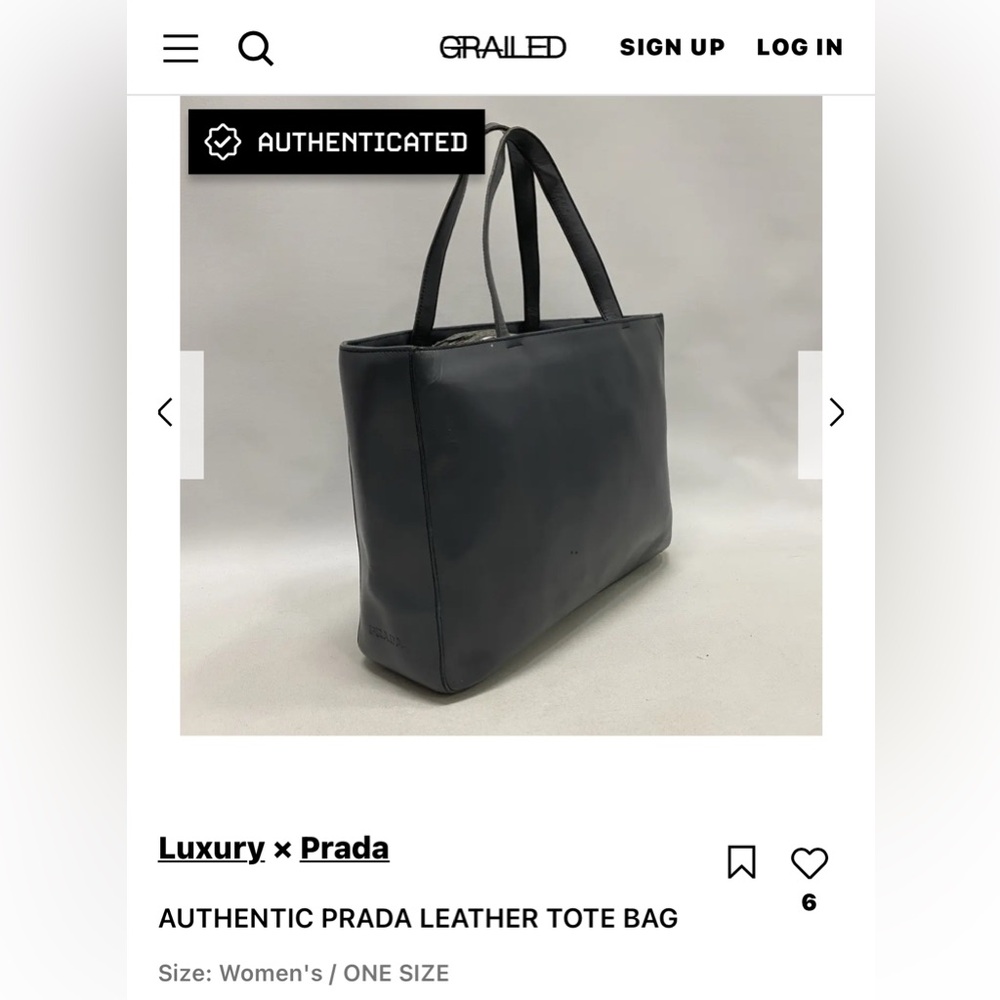 Prada Bag Leather Tote Bag Vitello Smalto 13" Made in Italy Luxury Prada - Picture 4 of 17